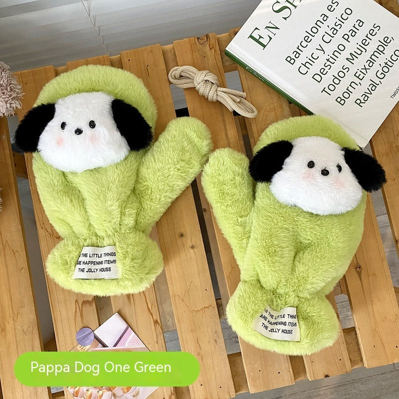 Original Plush Warm Gloves For Women In Winter