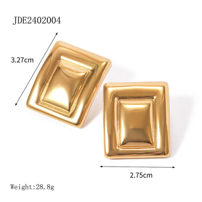 Stainless Steel Opal Stone Ear Studs Titanium Steel Ear Rings