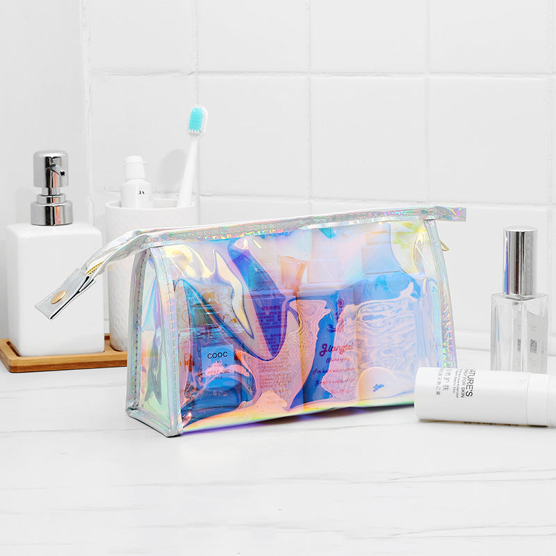 Transparent Laser Cosmetic Bag Women's Portable And Simple Waterproof