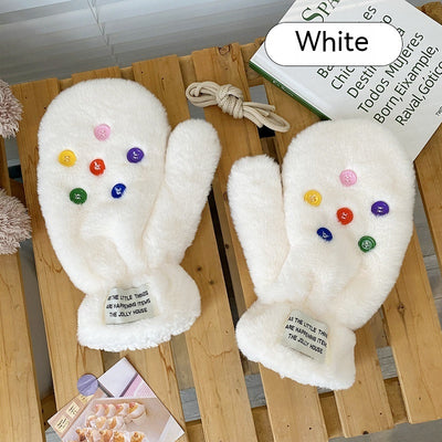 Original Plush Warm Gloves For Women In Winter