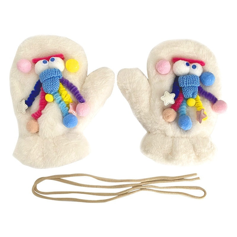 Original Plush Warm Gloves For Women In Winter