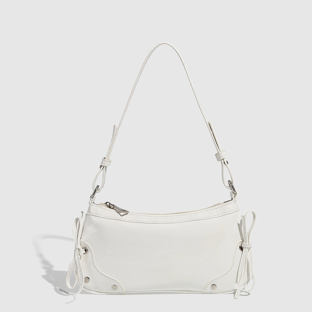 Solid Color Underarm Bag Shoulder Bag Double Bow Small Square Bag