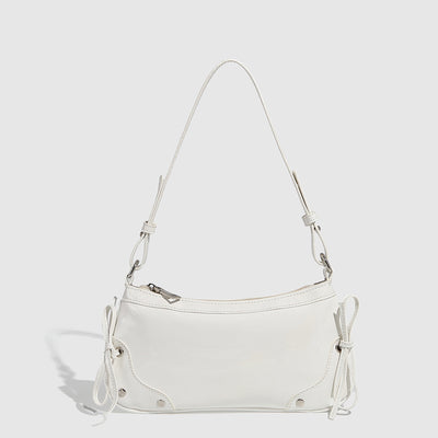 Solid Color Underarm Bag Shoulder Bag Double Bow Small Square Bag