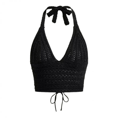 Seaside Holiday Short Inner Woven Halter Top Vest For Women