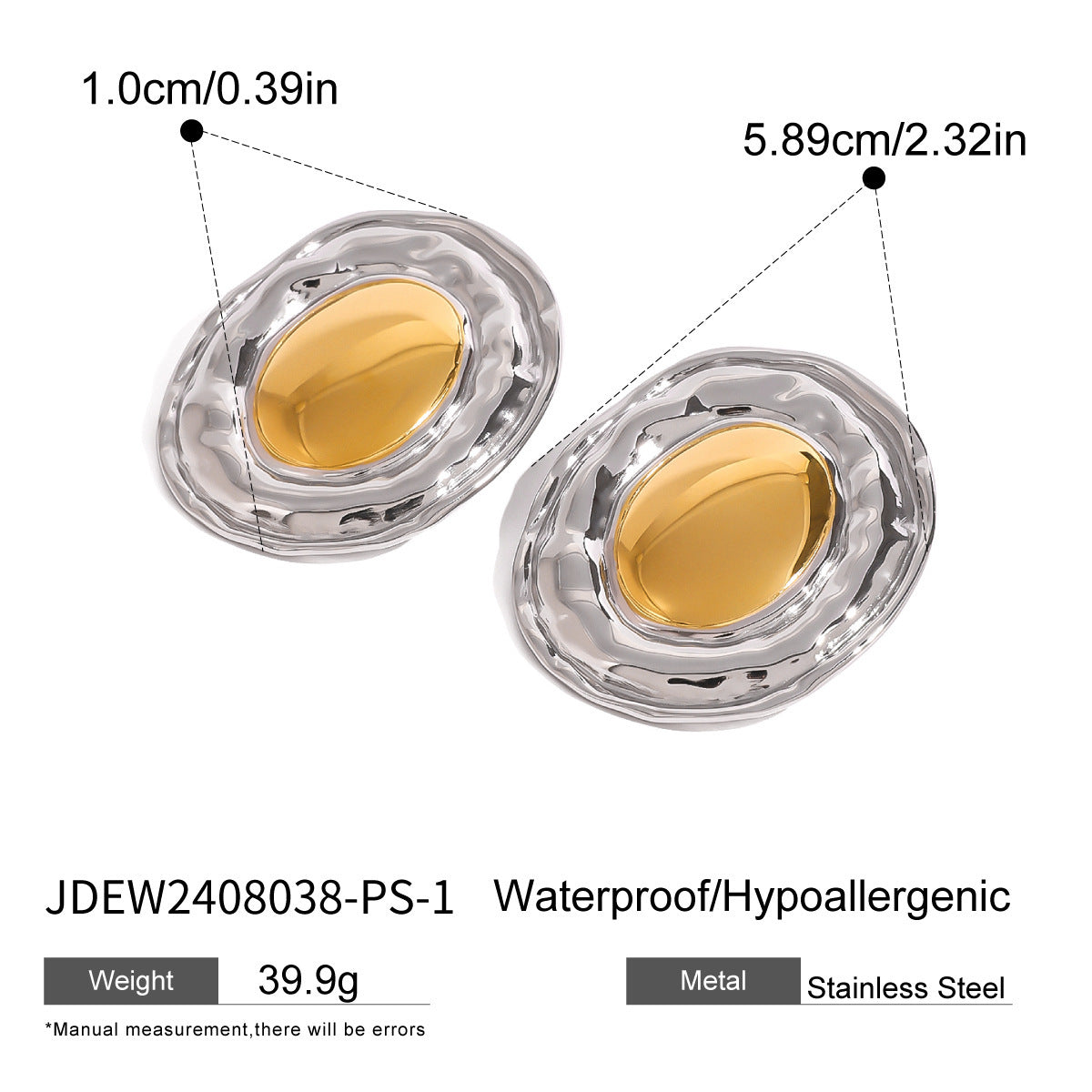 Stainless Steel Opal Stone Ear Studs Titanium Steel Ear Rings