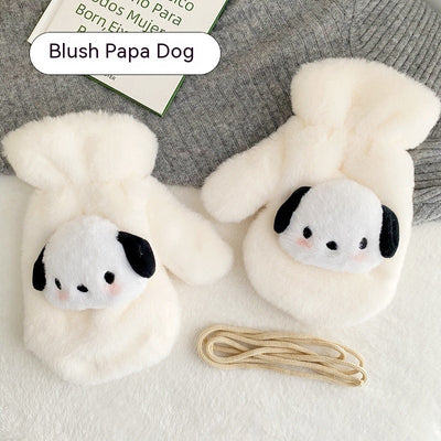 Original Plush Warm Gloves For Women In Winter