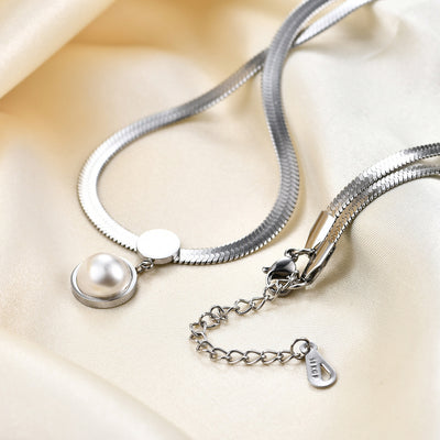 Fashion 8MM Chain Like Flat Snake Blade Necklace