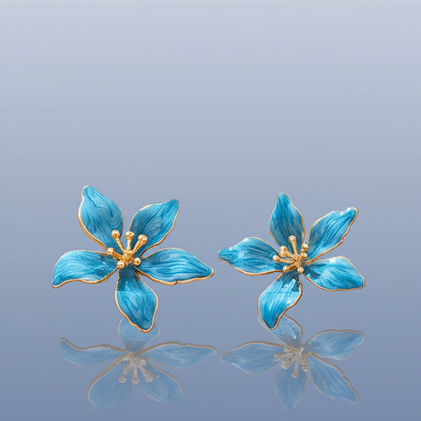 Sweet Temperament Oil-spot Glaze Flowers Ear Studs