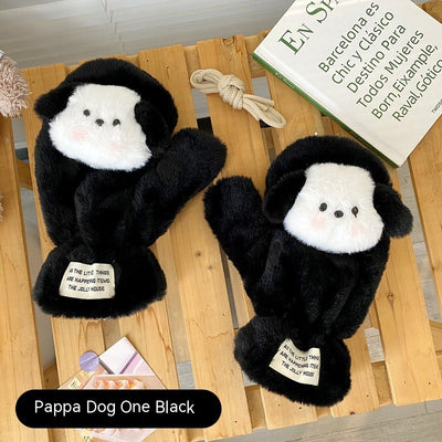 Original Plush Warm Gloves For Women In Winter