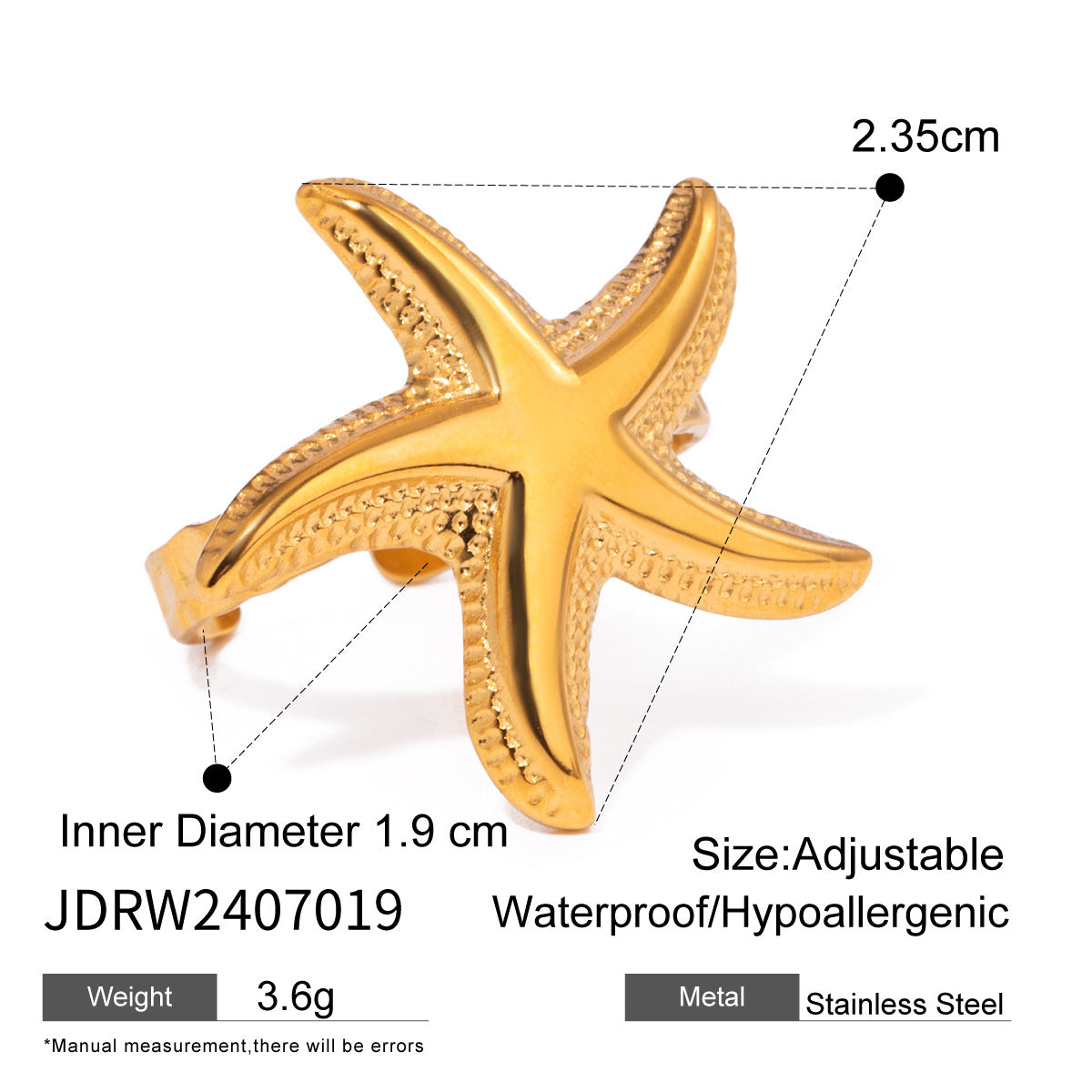 Special-interest Design Stainless Steel Jewelry Non-fading Ornament Ring