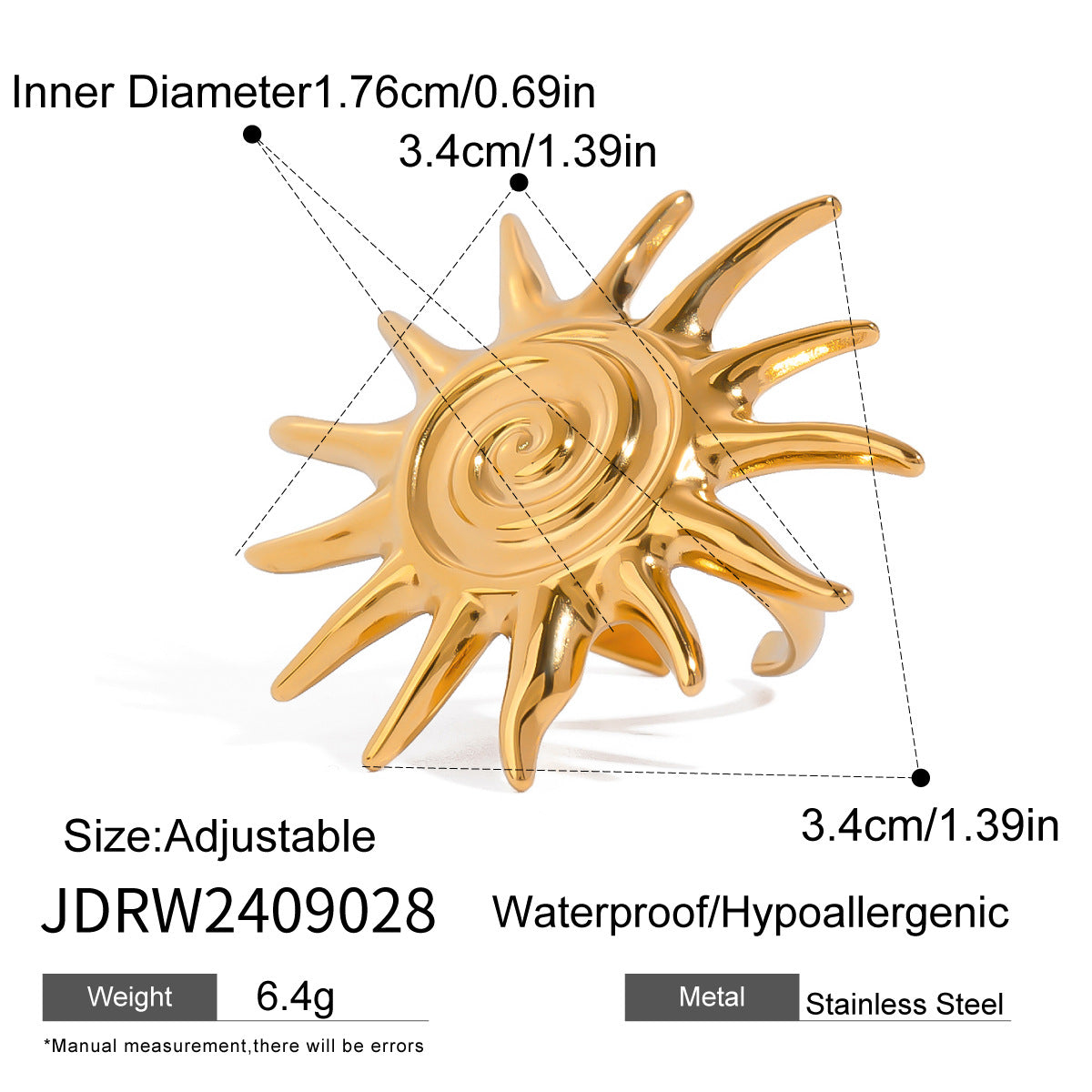 Special-interest Design Stainless Steel Jewelry Non-fading Ornament Ring
