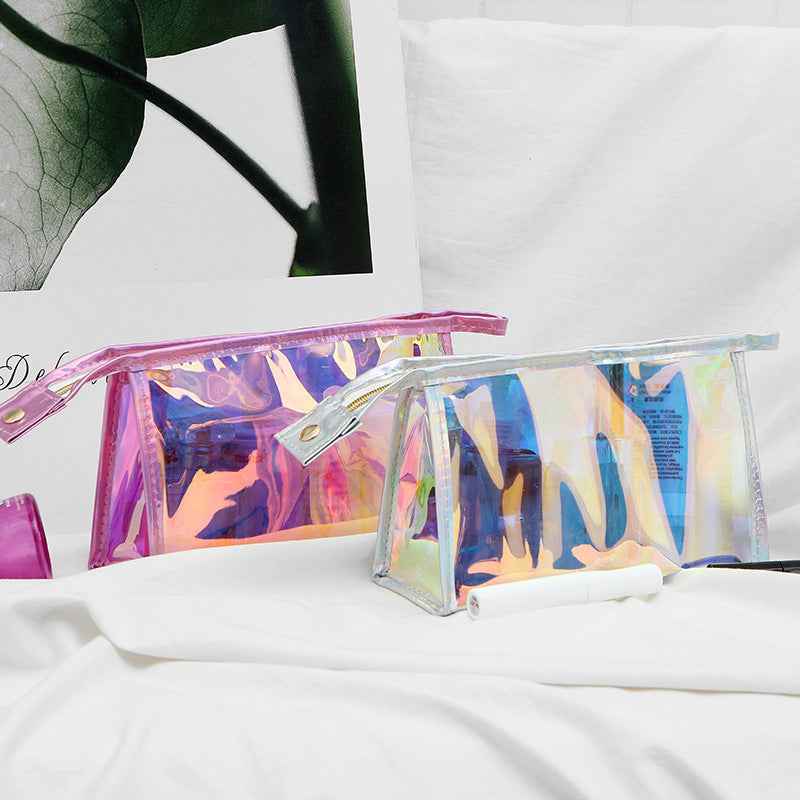 Transparent Laser Cosmetic Bag Women's Portable And Simple Waterproof
