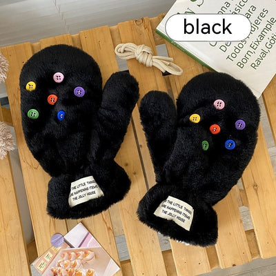 Original Plush Warm Gloves For Women In Winter